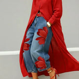 Maud – Linen and Denim Floral Shirt Dress