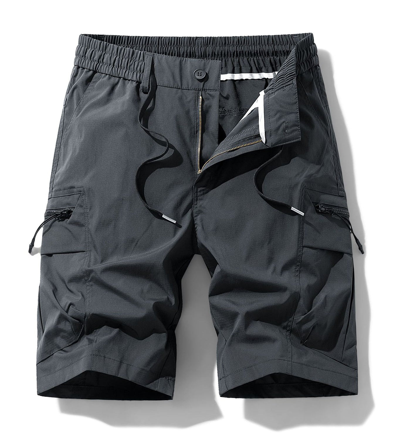 Drawstring Nylon Cargo Shorts