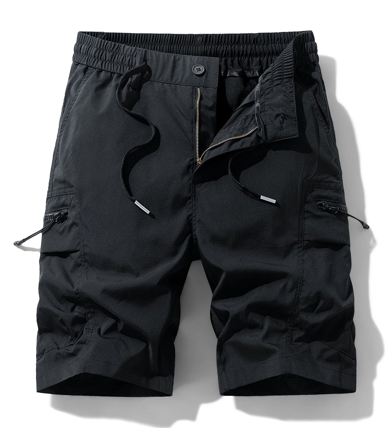Drawstring Nylon Cargo Shorts