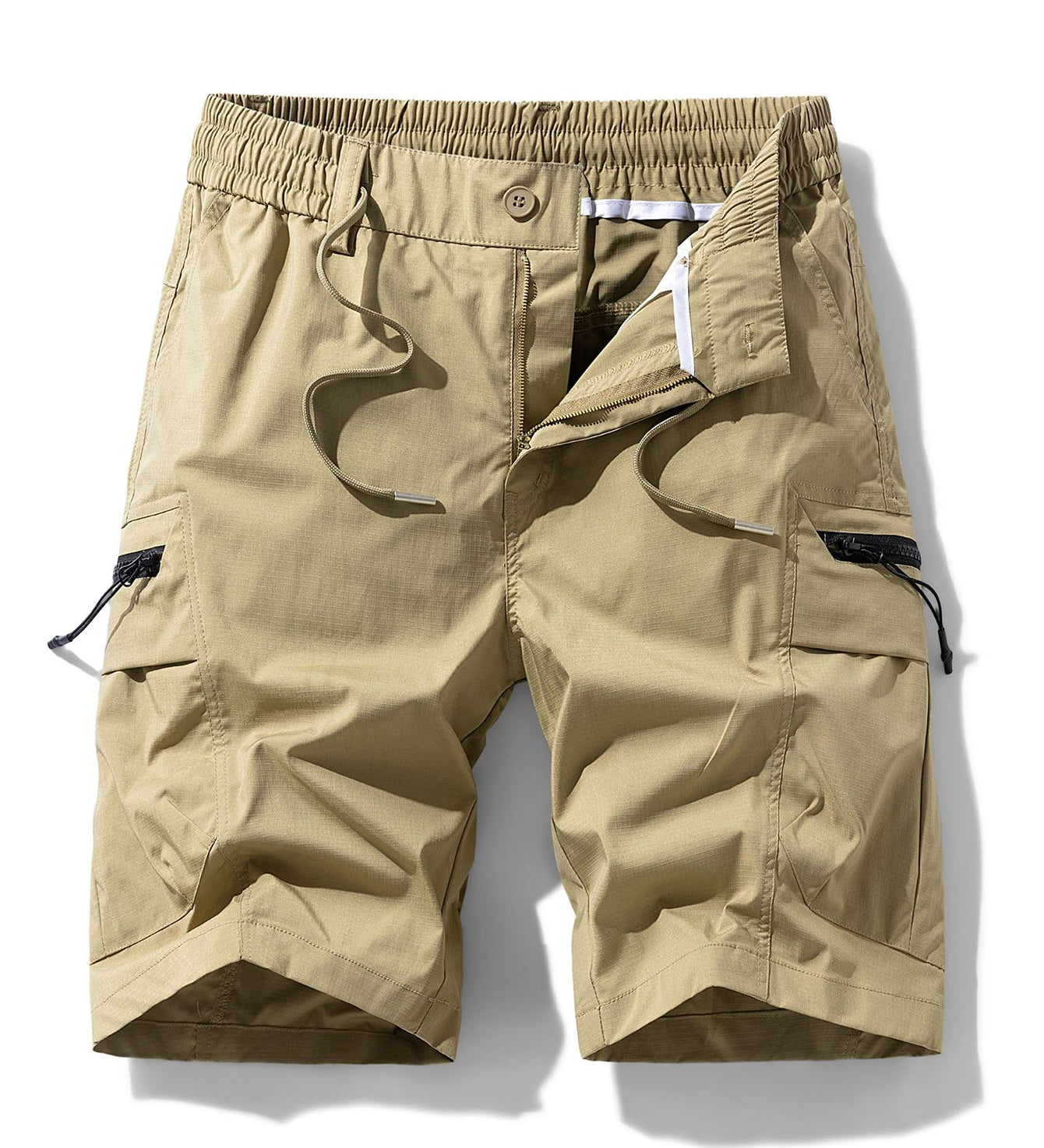 Drawstring Nylon Cargo Shorts