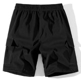 Solid Color Cargo Drawstring Shorts