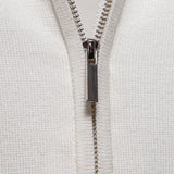 Contrast Trim Zipper Knit Polo Shirt