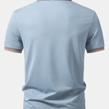 Contrast Trim Johnny Collar Polo