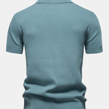 Pineapple Texture Knit V Neck Polo