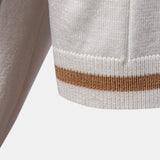 Contrast Trim Zipper Knit Polo Shirt