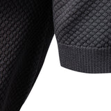 Pineapple Texture Knit V Neck Polo