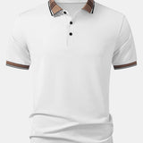 Contrast Striped Collar Polo