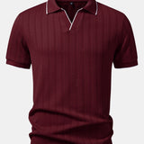 Geometric Jacquard Johnny Collar Polo
