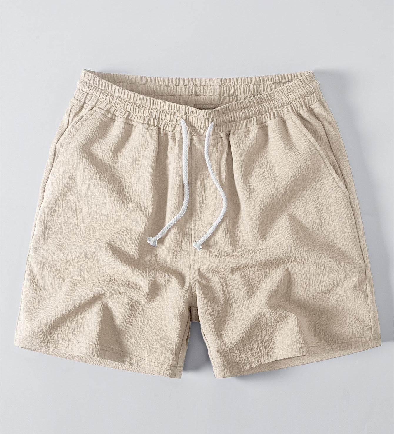 Crinkle Textured Drawstring 5" Shorts