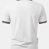 Contrast Striped Collar Polo
