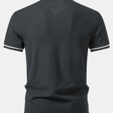 Contrast Trim Zipper Polo