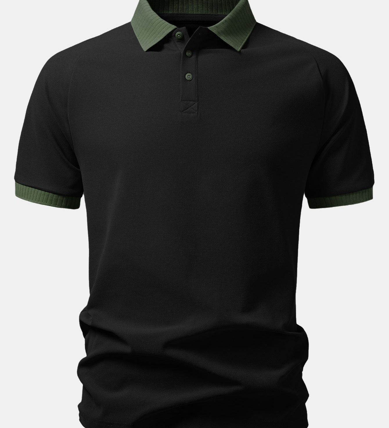 Contrast Raglan Sleeve Polo