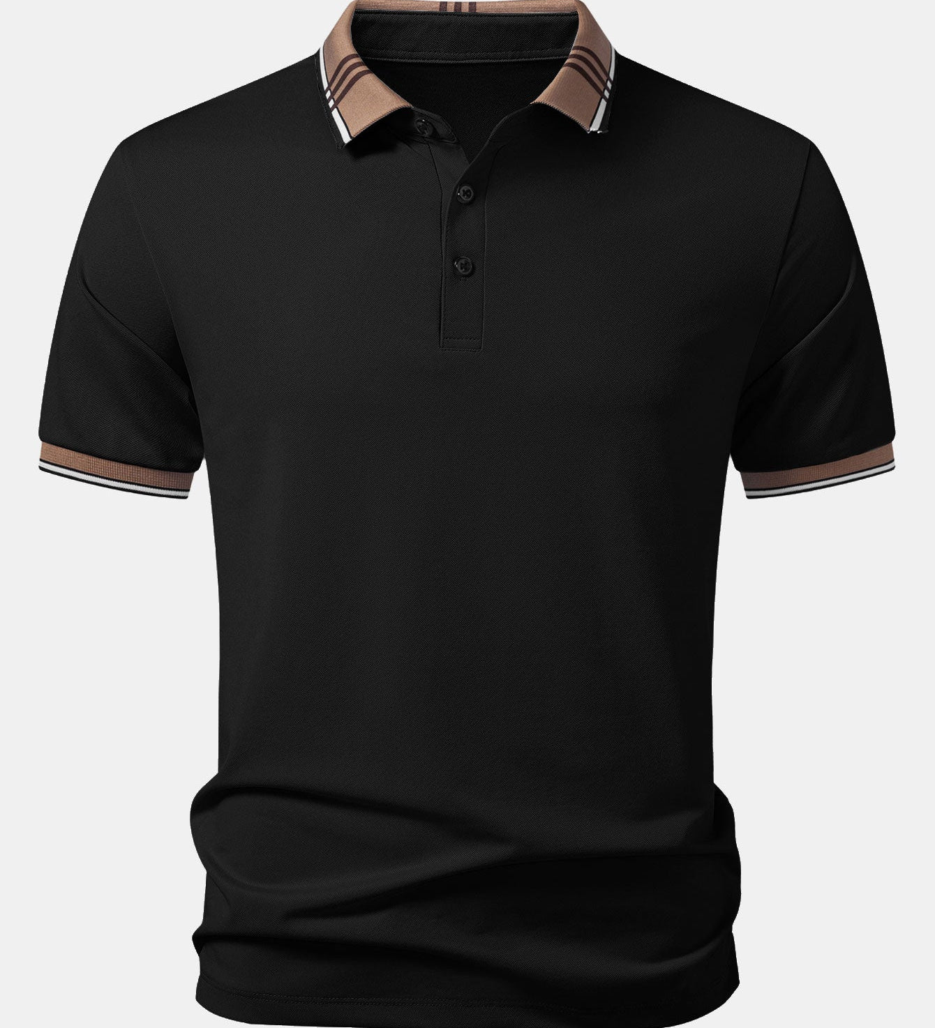 Contrast Striped Collar Polo