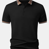 Contrast Striped Collar Polo