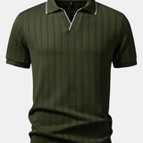 Geometric Jacquard Johnny Collar Polo