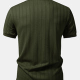 Geometric Jacquard Johnny Collar Polo