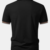Contrast Striped Collar Polo