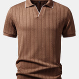 Geometric Jacquard Johnny Collar Polo