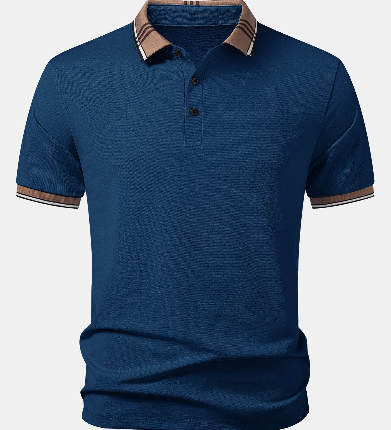 Contrast Striped Collar Polo