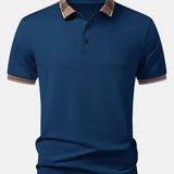 Contrast Striped Collar Polo