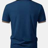 Contrast Striped Collar Polo