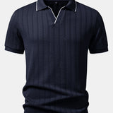 Geometric Jacquard Johnny Collar Polo