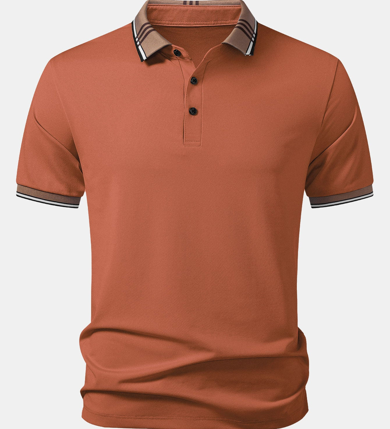 Contrast Striped Collar Polo
