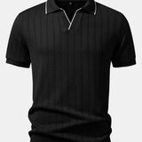 Geometric Jacquard Johnny Collar Polo