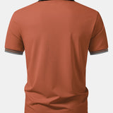 Contrast Striped Collar Polo