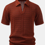 Crochet  V Neck Polo Shirt