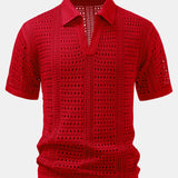 Crochet  V Neck Polo Shirt