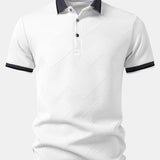 Contrast Trim Stripe Jacquard Polo