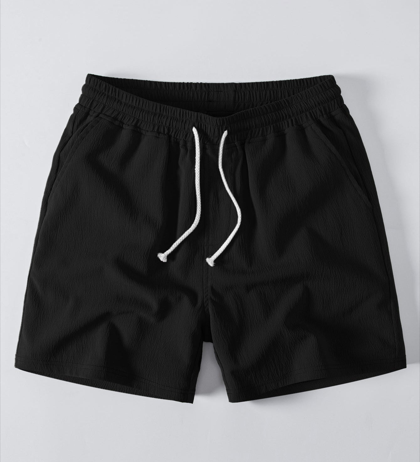 Crinkle Textured Drawstring 5" Shorts