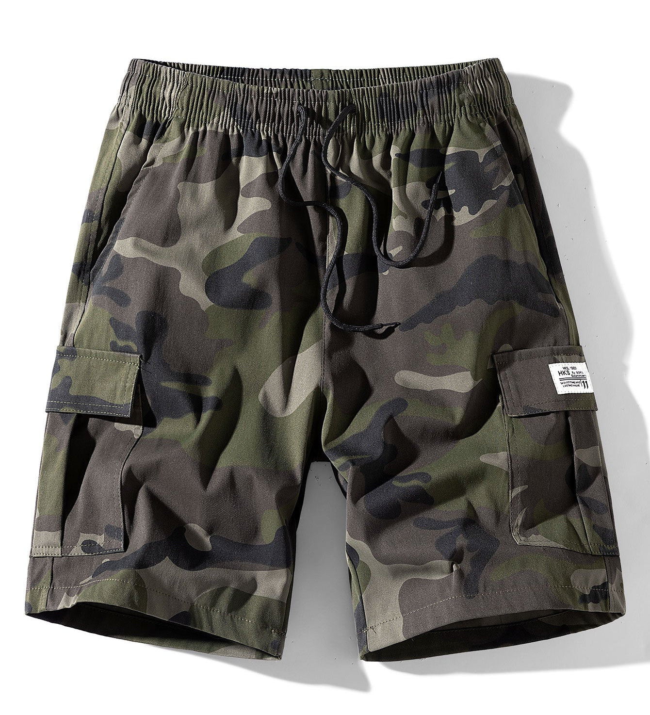 Camouflage Drawstring Cargo Shorts