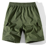 Solid Color Cargo Drawstring Shorts