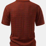 Crochet  V Neck Polo Shirt