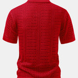 Crochet  V Neck Polo Shirt