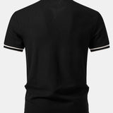 Contrast Trim Zipper Polo