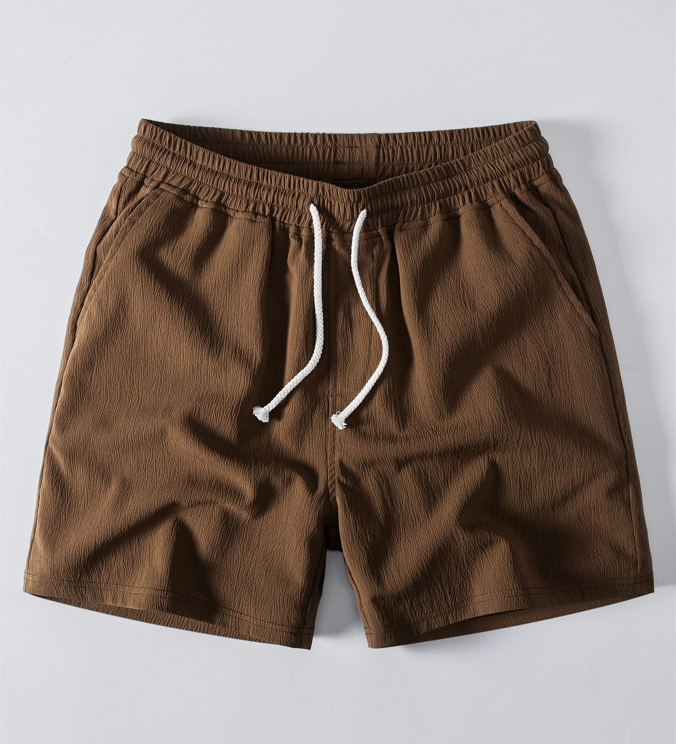 Crinkle Textured Drawstring 5" Shorts