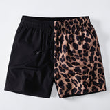 Leopard Print Patchwork 6" Shorts