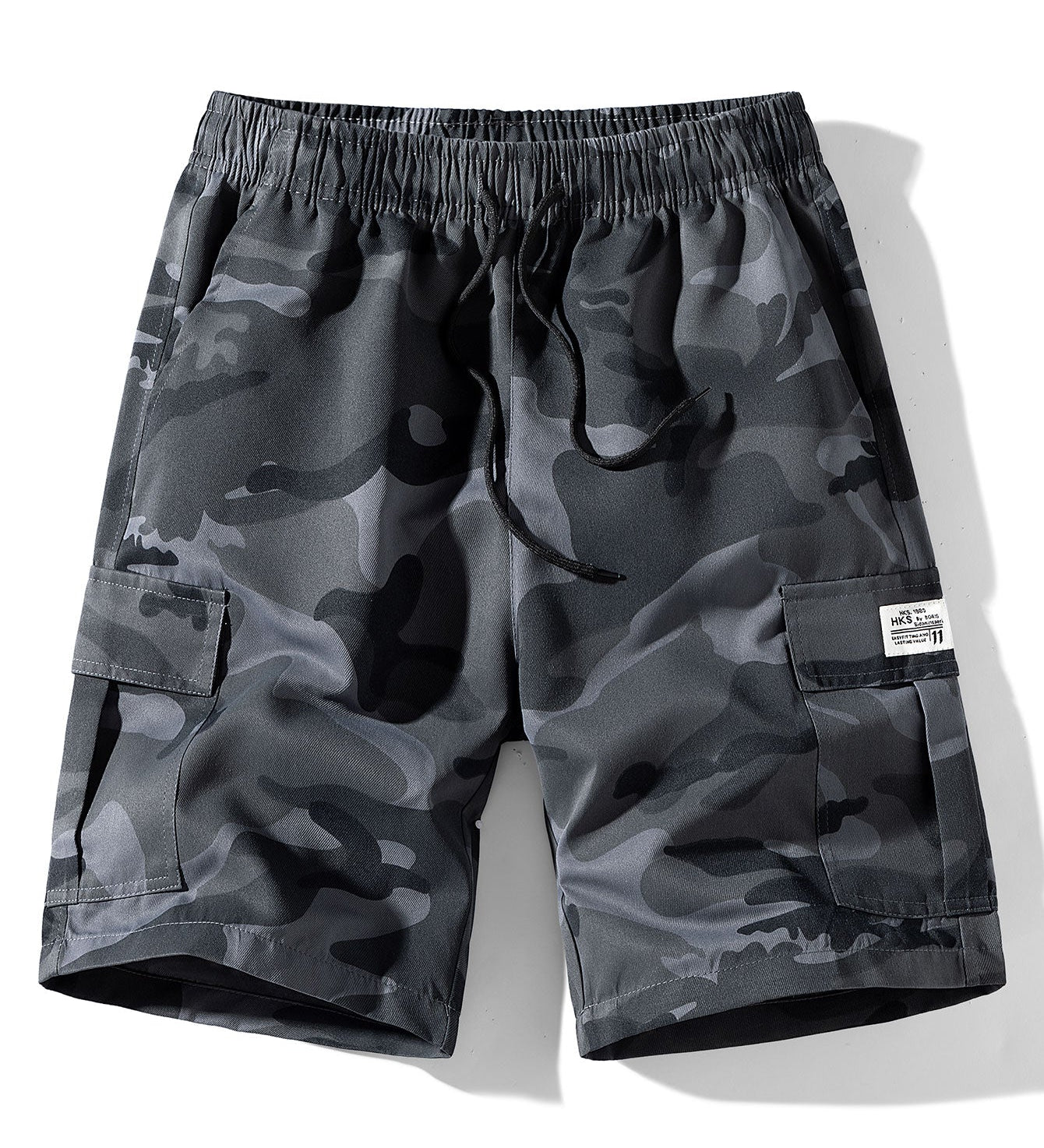 Camouflage Drawstring Cargo Shorts