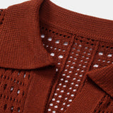 Crochet  V Neck Polo Shirt