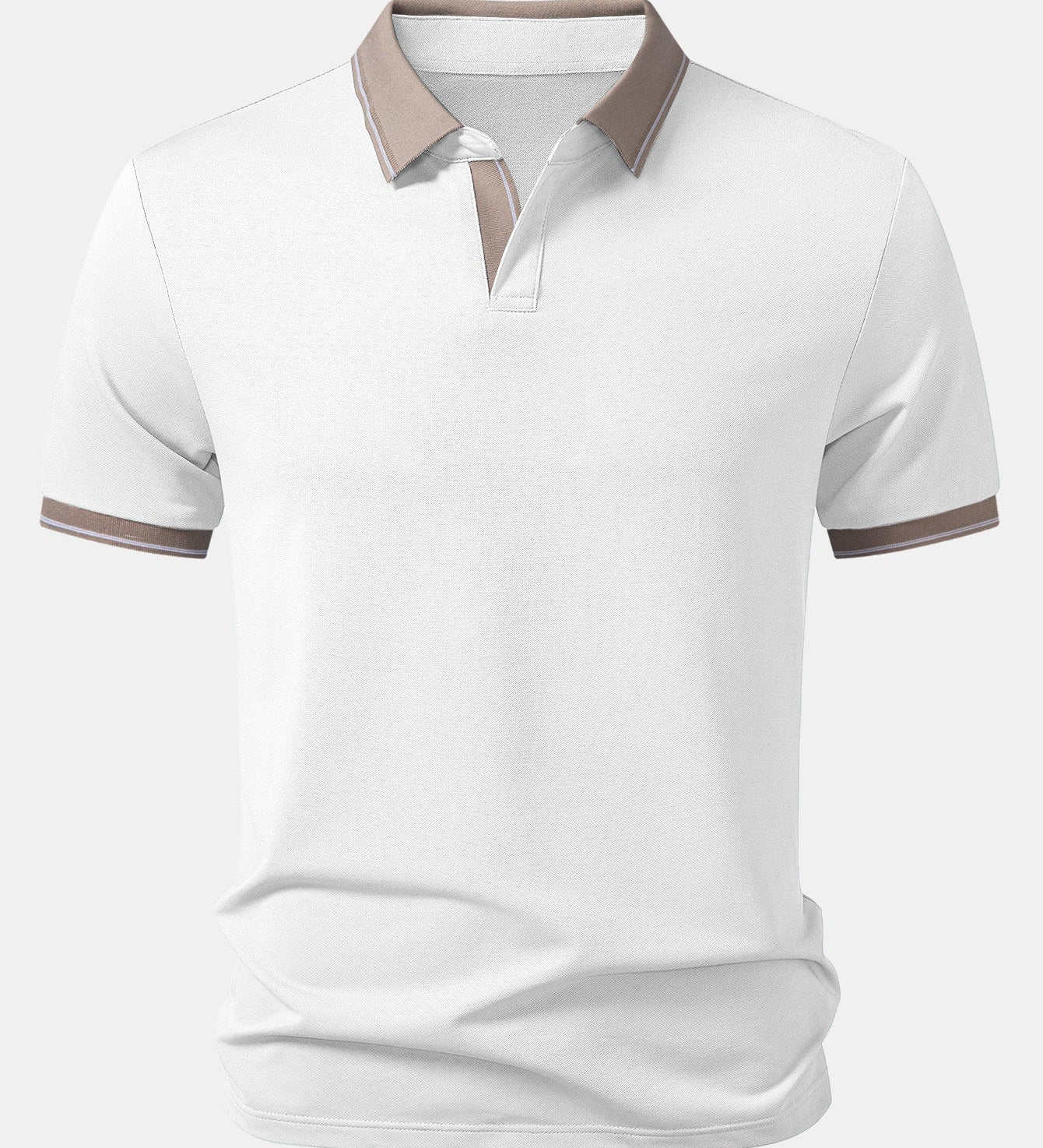Contrast Trim Johnny Collar Polo