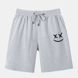 Smiley Print Mid Length Shorts