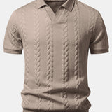 Twist Jacquard V Neck Polo