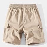 Solid Color Cargo Drawstring Shorts