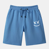 Smiley Print Mid Length Shorts
