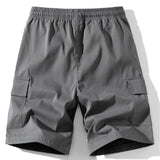 Solid Color Cargo Drawstring Shorts