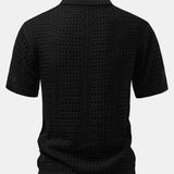 Crochet  V Neck Polo Shirt