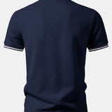 Contrast Trim Stripe Jacquard Polo